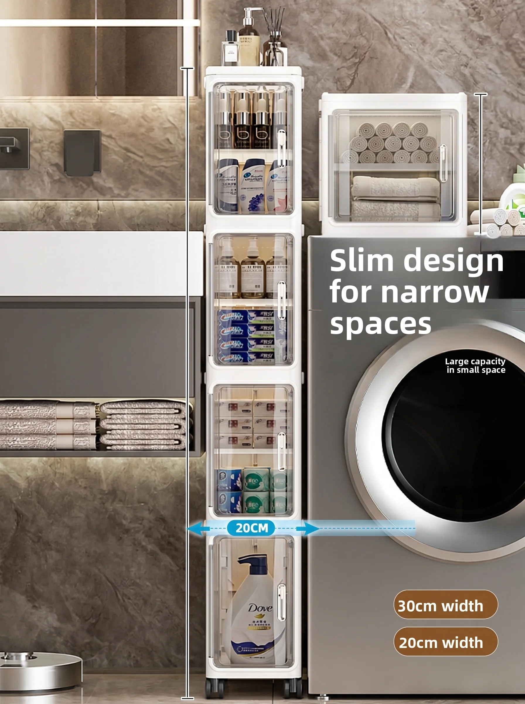 Bathroom Kitchen Multi-layer Storage Rack Organizer Shelves Narrow Space Utilizer 20cm Plastic Material Adjustable Dividers
Bathroom Kitchen Multi-layer Storage Rack Organizer Shelves Narrow Space Utilizer 20cm Plastic Material Adjustable Dividers