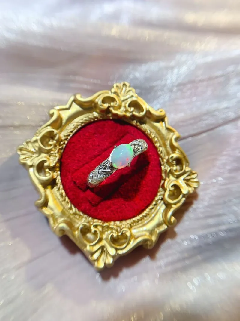 Brilliant Natural Opal Ring 5x7mm Genuine White Opal 925 Silver Ring 18K Gold Plated Sterling Silver Gemstone Jewelry
Brilliant Natural Opal Ring 5x7mm Genuine White Opal 925 Silver Ring 18K Gold Plated Sterling Silver Gemstone Jewelry