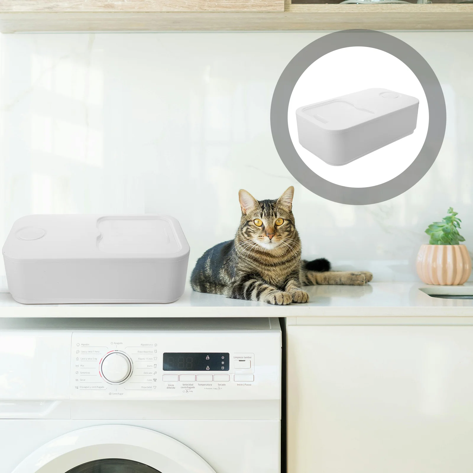 Laundry Powder Container Box Plastic Pod Dispenser Holder with Lid Household Beads Storage Case White Room Organization
Laundry Powder Container Box Plastic Pod Dispenser Holder with Lid Household Beads Storage Case White Room Organization