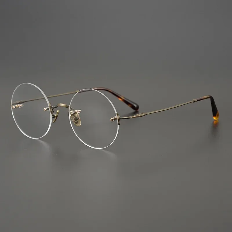 Retro Round Rimless Eyeglasses Ultra-light Pure Titanium Glasses Frame Men Women Small Myopia Prescription Reading Eyewear
Retro Round Rimless Eyeglasses Ultra-light Pure Titanium Glasses Frame Men Women Small Myopia Prescription Reading Eyewear