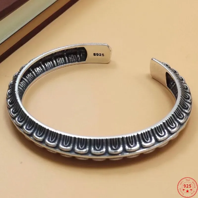 S925 Sterling Silver Bracelets for Women Men New Fashion Geometric Quadrilateral Simple Totem Pure Bangle Argentum Jewelry
S925 Sterling Silver Bracelets for Women Men New Fashion Geometric Quadrilateral Simple Totem Pure Bangle Argentum Jewelry