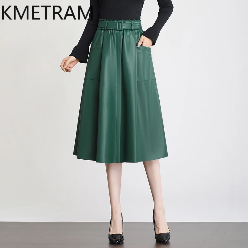 KMETRAM Natural Leather Skirts for Woman Spring Autumn Women Clothing A Line Mid Long Skirt Casual 2024 High Waist Юбка Женская
KMETRAM Natural Leather Skirts for Woman Spring Autumn Women Clothing A Line Mid Long Skirt Casual 2024 High Waist Юбка Женская