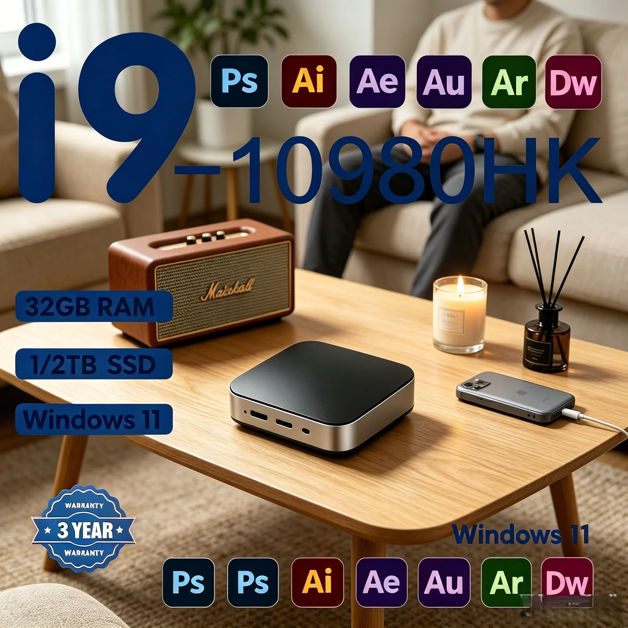 Ultra Fast Mini PC WIFI 6 Bluetooth 5.2 Optional SSD Storage Business Study Gaming Mini Desktop
Ultra Fast Mini PC WIFI 6 Bluetooth 5.2 Optional SSD Storage Business Study Gaming Mini Desktop
