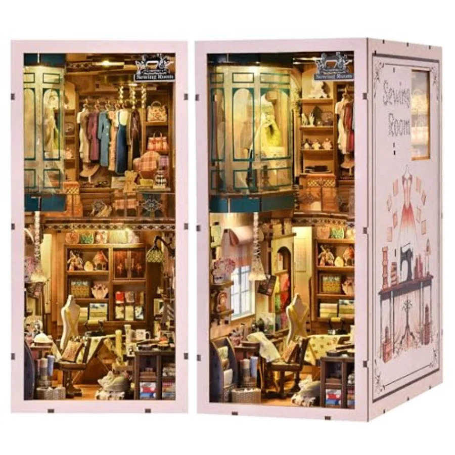 Book Nook Kit 3D Wooden Puzzle Sewing Room DIY Miniature House Dollhouse for Adults Teens Bookshelf Decor in Brown Natural Wood
Book Nook Kit 3D Wooden Puzzle Sewing Room DIY Miniature House Dollhouse for Adults Teens Bookshelf Decor in Brown Natural Wood