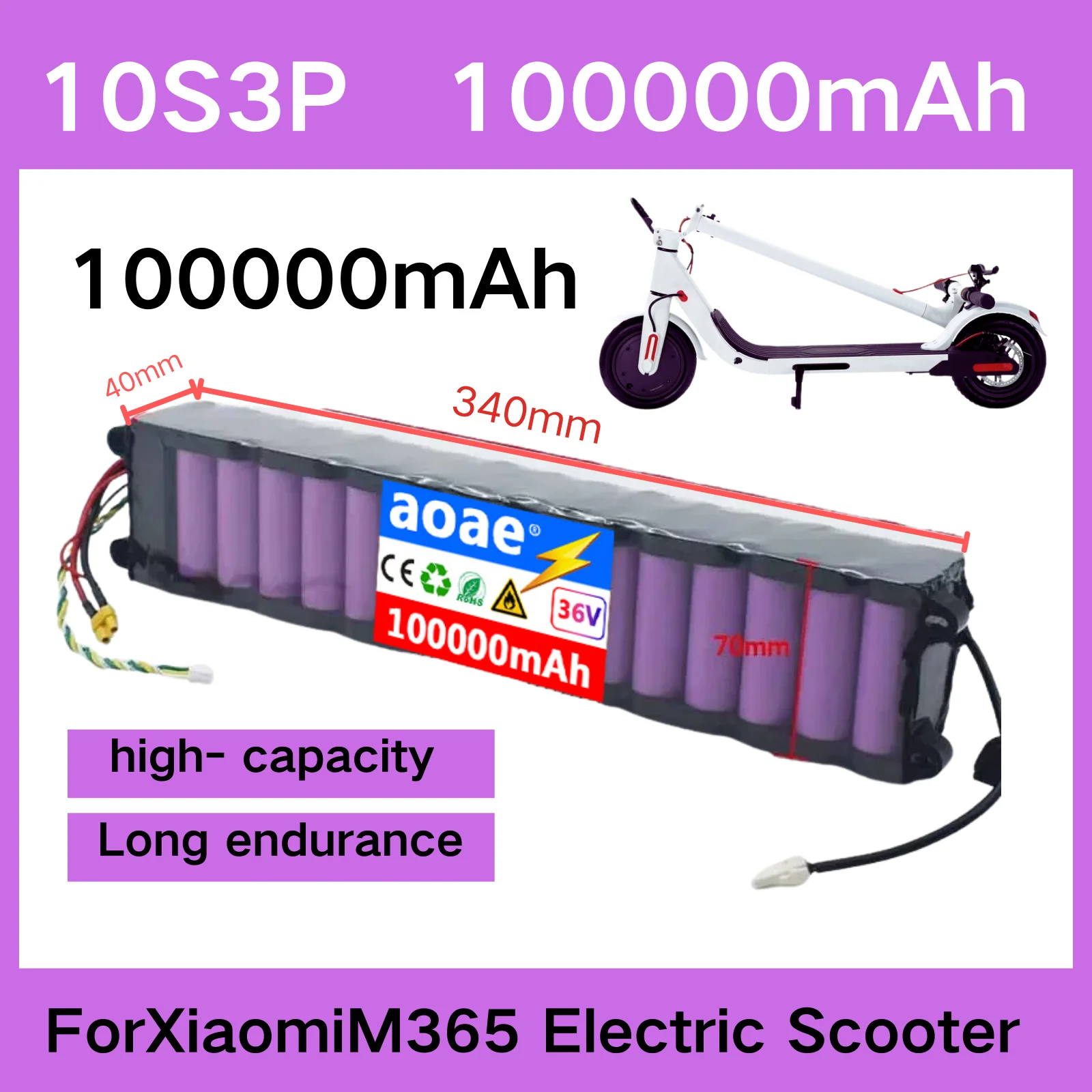 36V 100Ah Scooter Battery Pack for Xiaomi Mijia M365, Electric Scooter, BMS Board for Xiaomi m365 For Xiaomi M365 Battery
36V 100Ah Scooter Battery Pack for Xiaomi Mijia M365, Electric Scooter, BMS Board for Xiaomi m365 For Xiaomi M365 Battery