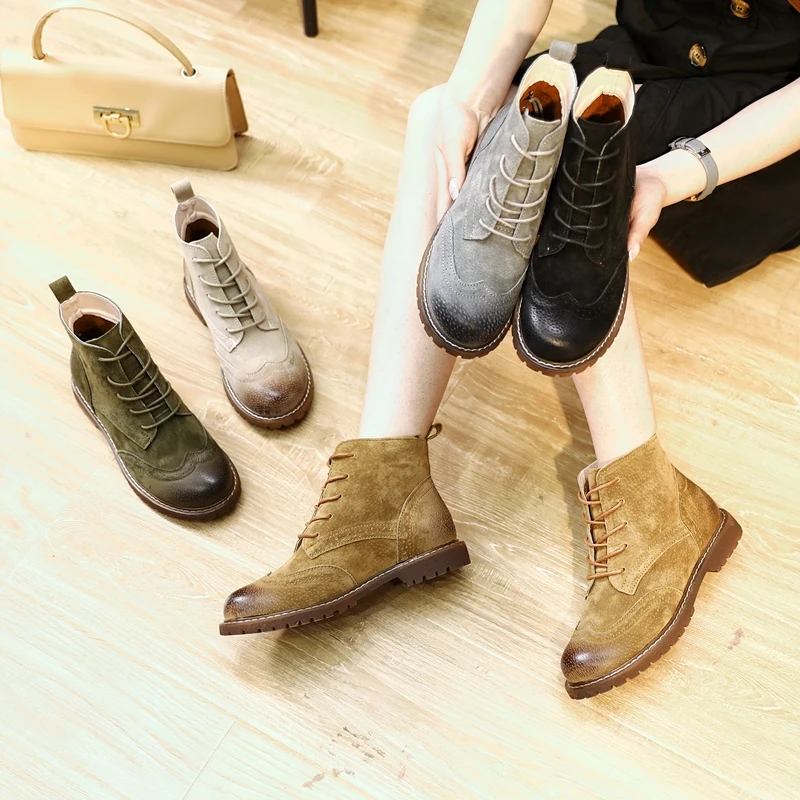 AIYUQI Women's Ankle Boots 2026 New Suede Leather Women Biker Boots British Style Zip Platform Vintage Booties Women
AIYUQI Women's Ankle Boots 2026 New Suede Leather Women Biker Boots British Style Zip Platform Vintage Booties Women