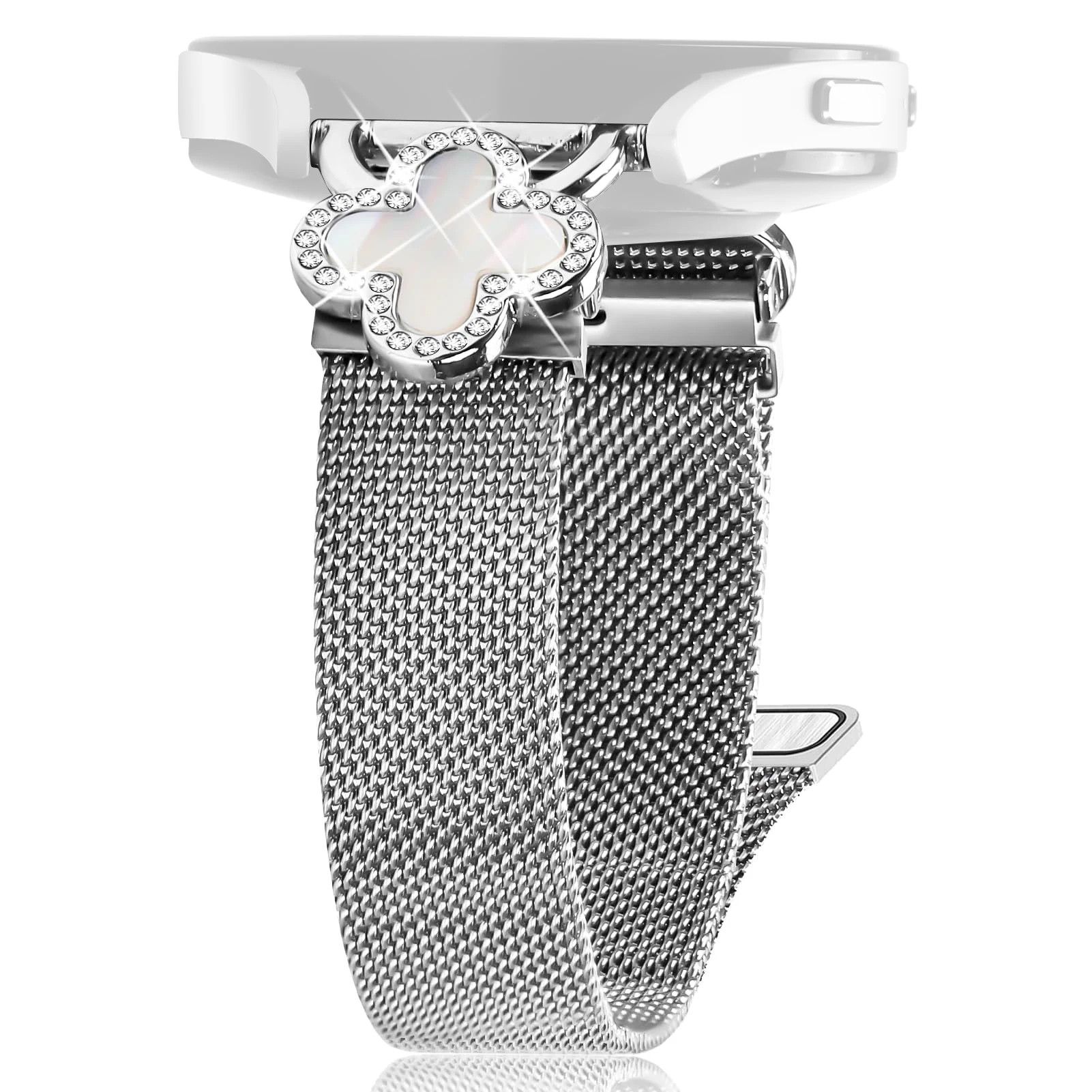 For Verizon Gizmo Watch 1 Milanese Band Metal Magnetic Watch Strap Clover Decor, Size: L - Silver / Colored
For Verizon Gizmo Watch 1 Milanese Band Metal Magnetic Watch Strap Clover Decor, Size: L - Silver / Colored