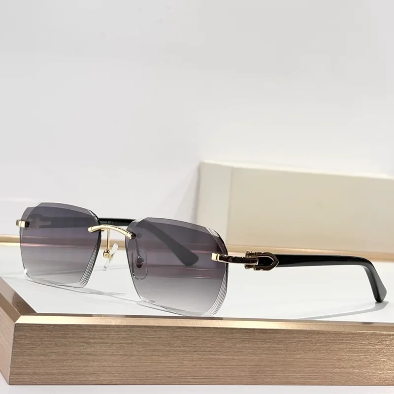 Light Luxury Black Gold Diamond Cut Rimless Sunglasses for Men Original Niche High Street Boundless Acetate Solar Glasses U
Light Luxury Black Gold Diamond Cut Rimless Sunglasses for Men Original Niche High Street Boundless Acetate Solar Glasses U