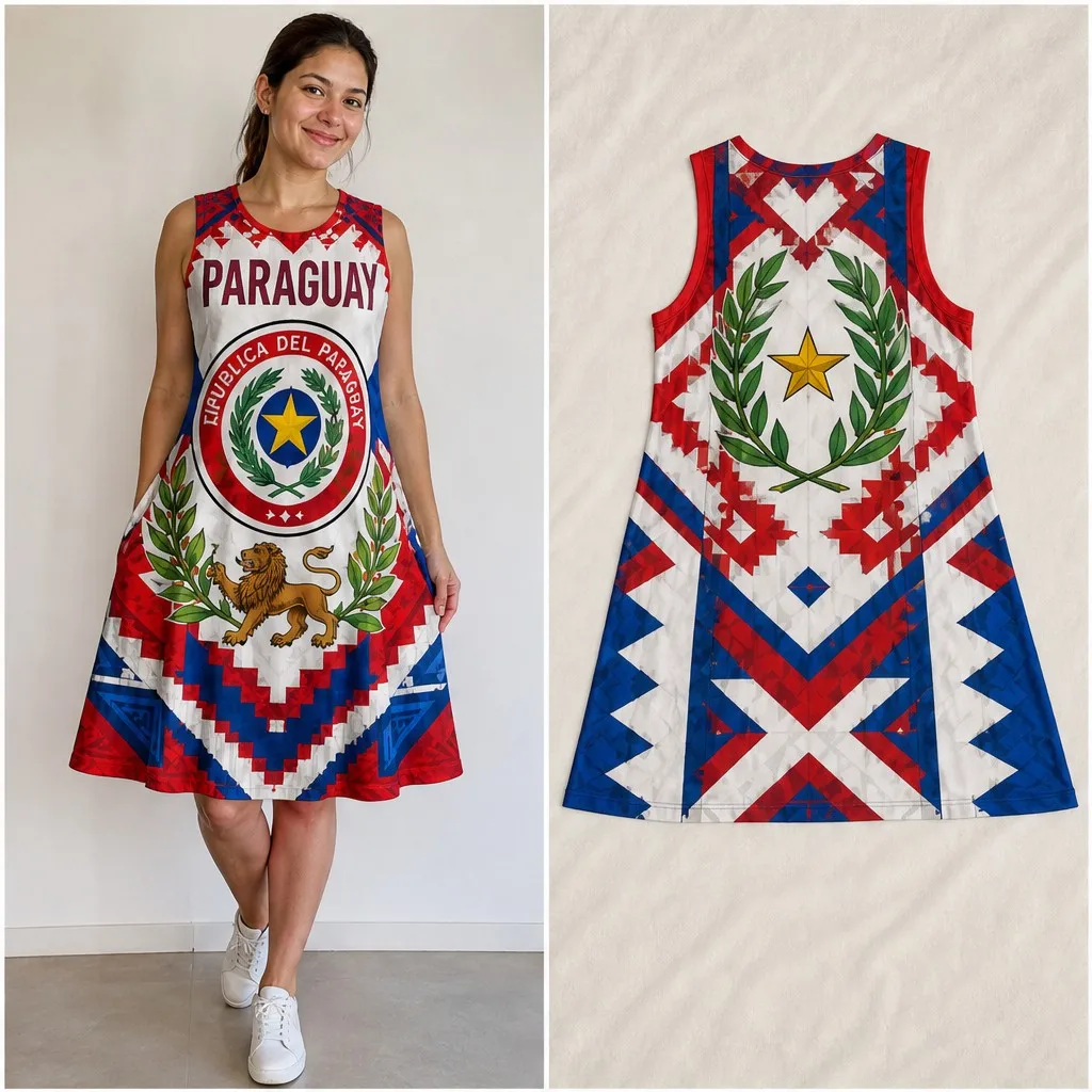 Womens Sleeveless Loose Dress Paraguay Laurel Badge Trim A Line Tank Dress For Summer Travel Casual Resort Daily Wear Fit Outfit
Womens Sleeveless Loose Dress Paraguay Laurel Badge Trim A Line Tank Dress For Summer Travel Casual Resort Daily Wear Fit Outfit