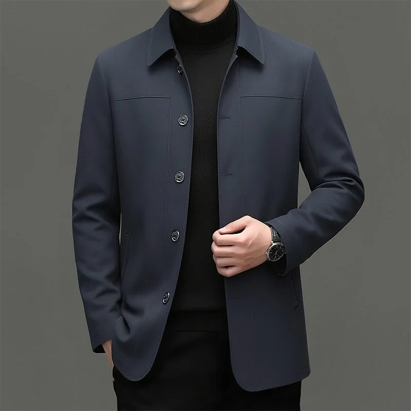 Middle-aged man's loose casual spring-autumn jacket for men, suitable for middle-aged and elderly dads, with single button closu
Middle-aged man's loose casual spring-autumn jacket for men, suitable for middle-aged and elderly dads, with single button closu
