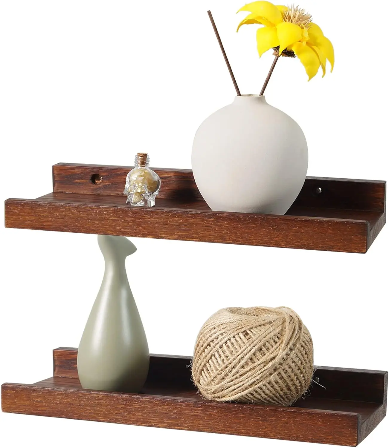 12 Inch Floating Shelves Wall Mounted Set of 2, Rustic Wall Shelves for Decor and Storage, Solid Walnut Wood Shelf, Pic
12 Inch Floating Shelves Wall Mounted Set of 2, Rustic Wall Shelves for Decor and Storage, Solid Walnut Wood Shelf, Pic