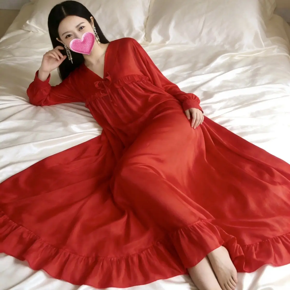 40-80kg Length1.3-1.35m Glossy Ice Silk Satin Dress Maxi Dress Pullover Elegant Dresses Sleeping Wear
40-80kg Length1.3-1.35m Glossy Ice Silk Satin Dress Maxi Dress Pullover Elegant Dresses Sleeping Wear