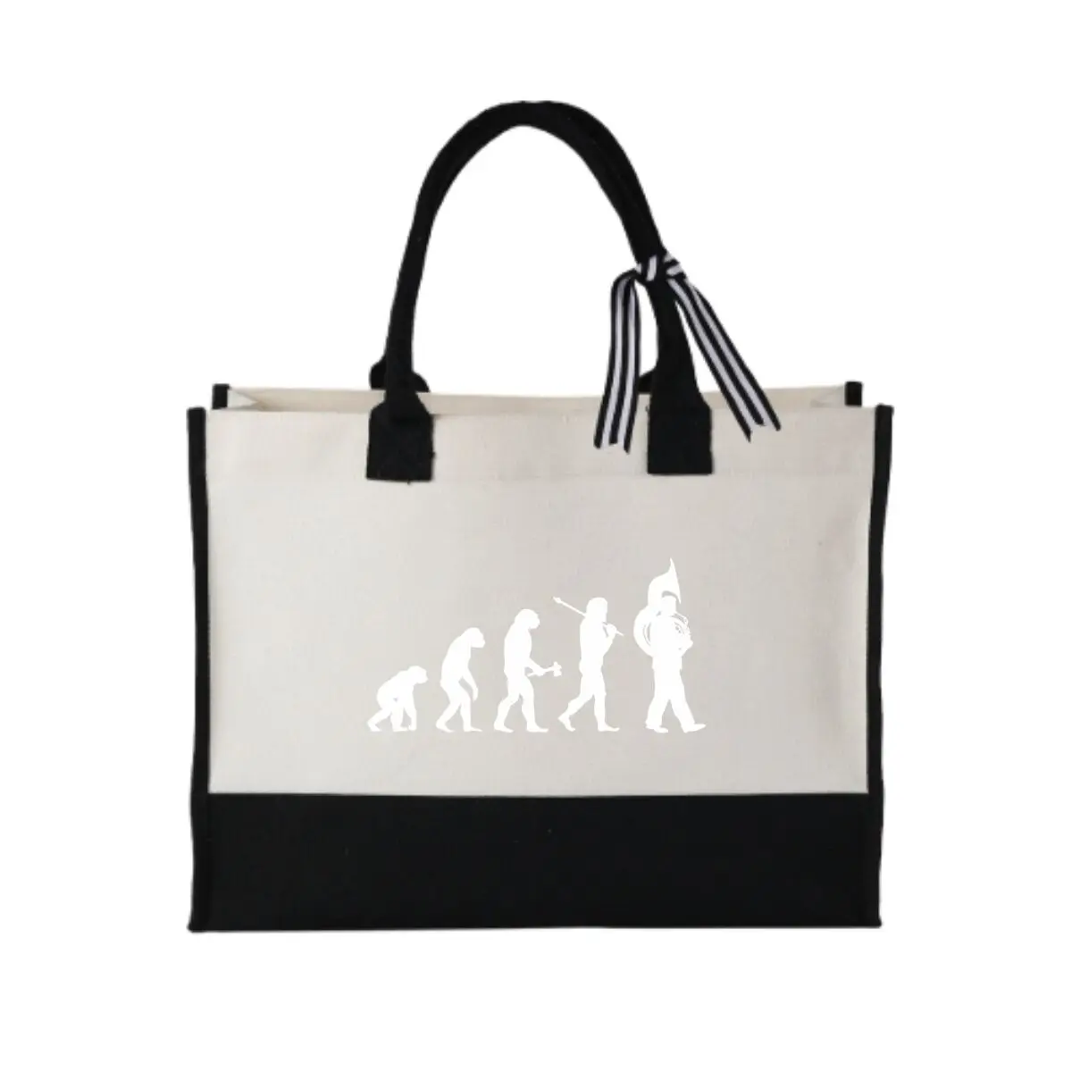 Music Evolution Silhouette Art Patchwork Canvas Tote for Weekend Getaways
Music Evolution Silhouette Art Patchwork Canvas Tote for Weekend Getaways
