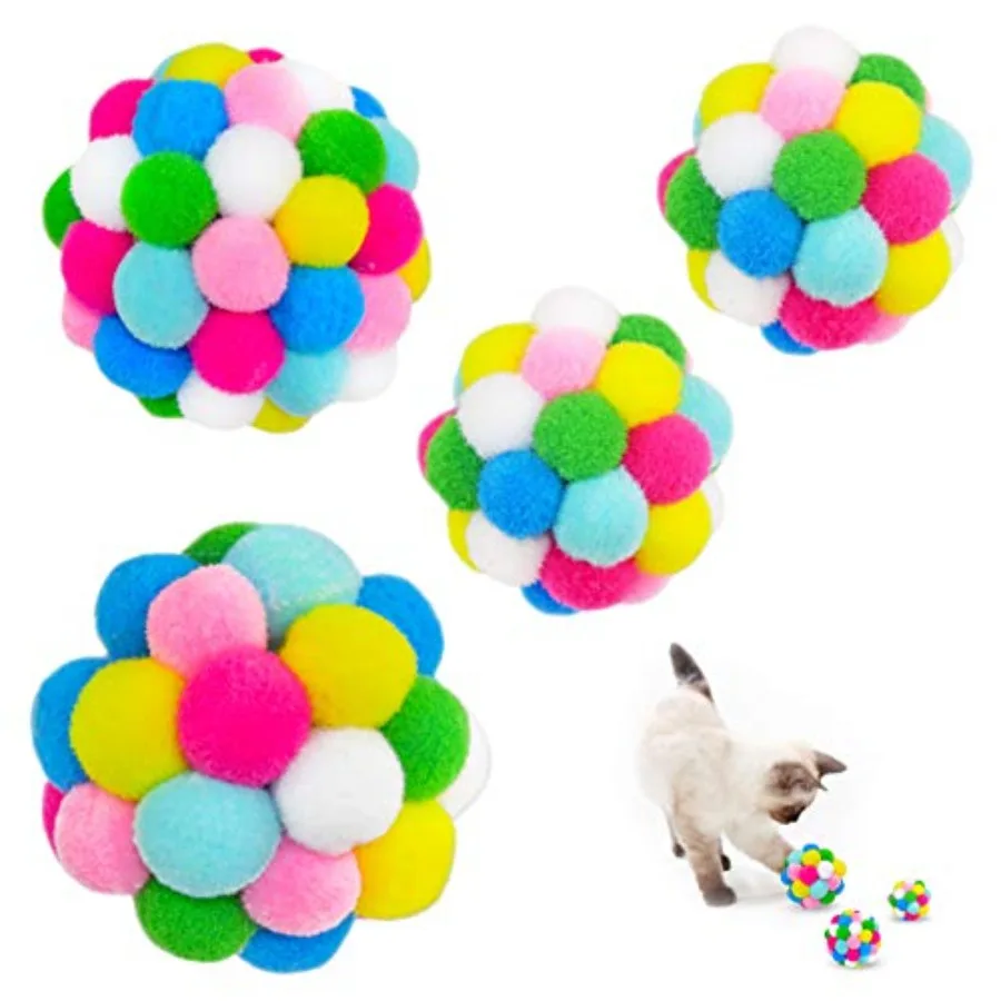 Игрушка для кошек Ba, 4 шт., красочная игрушка-мяч для кошек, встроенный колокольчик, интерактивная игрушка-мяч для кошек, мягкий помпон для домашних кошек, котят
Игрушка для кошек Ba, 4 шт., красочная игрушка-мяч для кошек, встроенный колокольчик, интерактивная игрушка-мяч для кошек, мягкий помпон для домашних кошек, котят