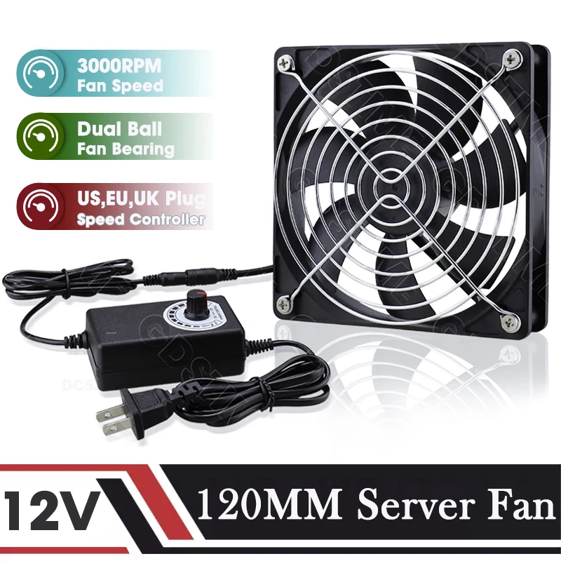 Gdstime CPU Cooler 12V 120MM Fan 220V Universal DIY Server Cabinet Fan 12025 Case Fan 240V Power Adjustable Speed PC Accessorie
Gdstime CPU Cooler 12V 120MM Fan 220V Universal DIY Server Cabinet Fan 12025 Case Fan 240V Power Adjustable Speed PC Accessorie