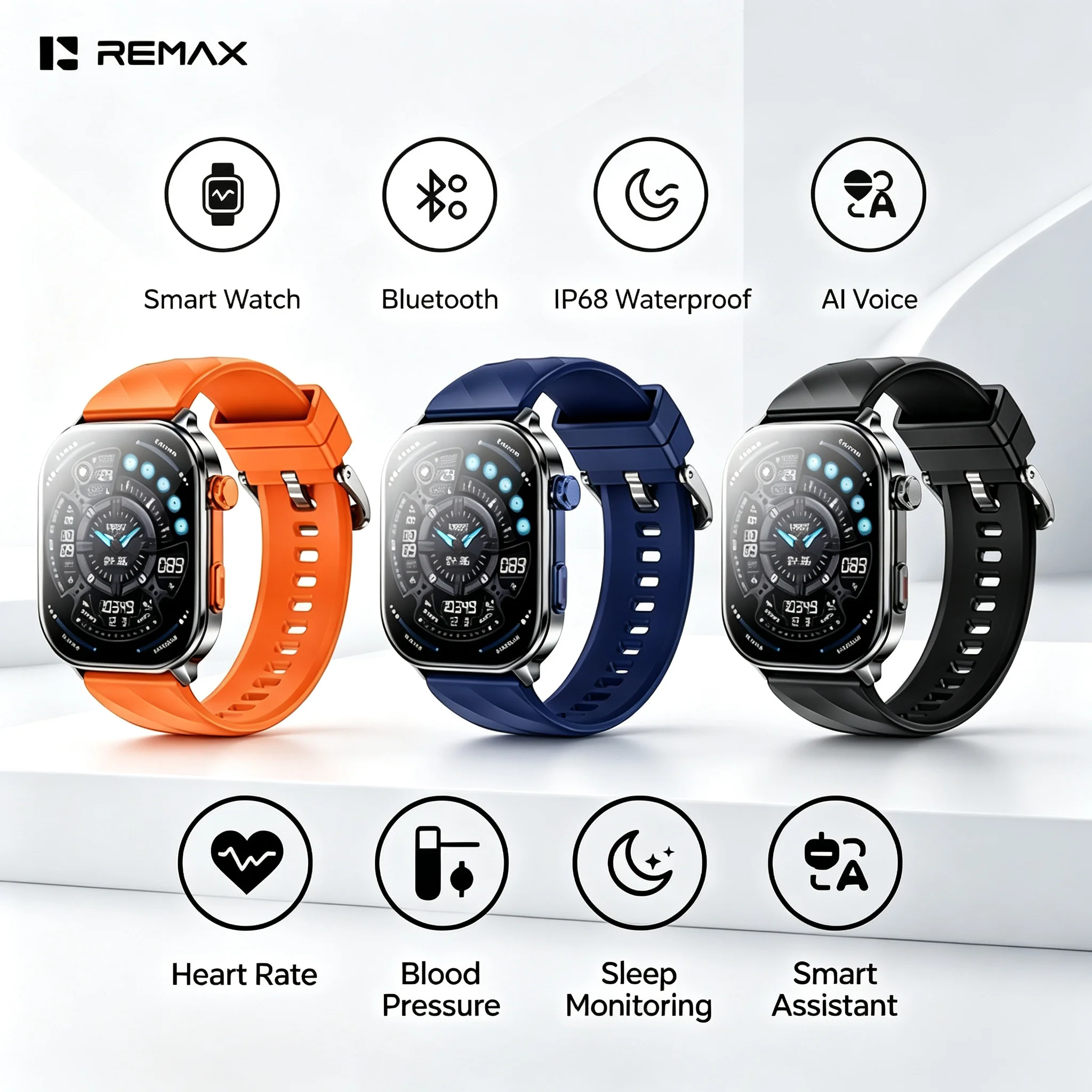 REMAX AI Smart Watch 4GB RAM 2.04 AMOLED 100+ Sports Modes 7 Days Battery IP68 Waterproof ChatGPT Fitness Tracker
REMAX AI Smart Watch 4GB RAM 2.04 AMOLED 100+ Sports Modes 7 Days Battery IP68 Waterproof ChatGPT Fitness Tracker