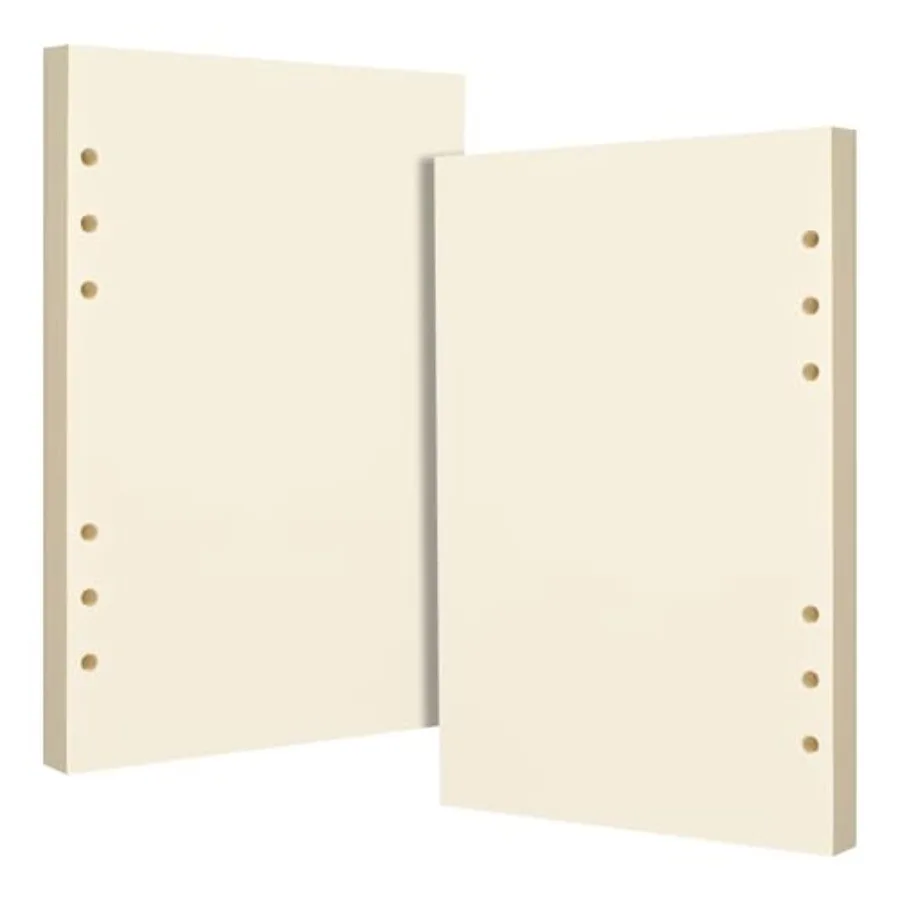 Beige A5 6-Hole Blank Loose Leaf Refill Paper-Fits A5 6-Ring Binder, 100GSM Thick No Bleed-through Sheets, Double Sided Writing
Beige A5 6-Hole Blank Loose Leaf Refill Paper-Fits A5 6-Ring Binder, 100GSM Thick No Bleed-through Sheets, Double Sided Writing