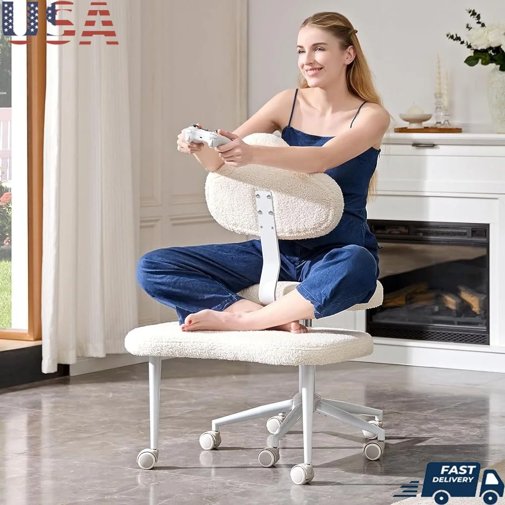 Cross Legged Office Chair with Wheels Height Adjustable Ergonomic Meditation Chair Adults Comfortable Backrest Footrest ADHD 
Cross Legged Office Chair with Wheels Height Adjustable Ergonomic Meditation Chair Adults Comfortable Backrest Footrest ADHD
