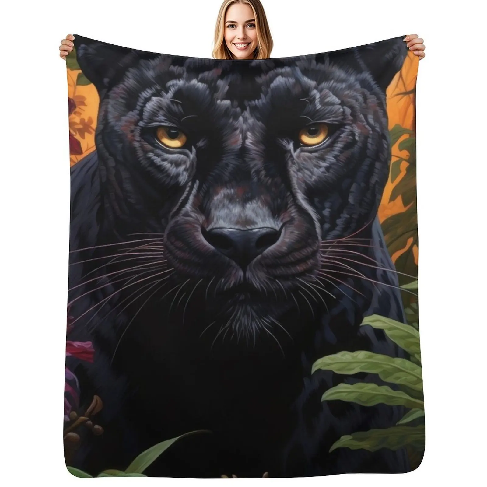 Black Panther in Jungle Throw Blanket Plaid on the sofa Soft Beds funny gift Decoratives Blankets
Black Panther in Jungle Throw Blanket Plaid on the sofa Soft Beds funny gift Decoratives Blankets