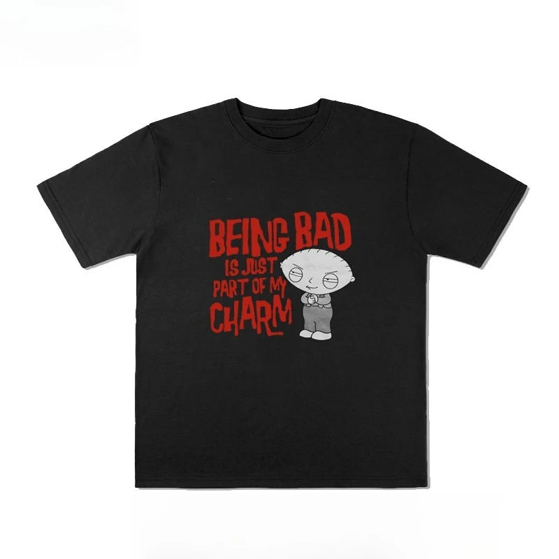 "being Bad Is Just Part of My Charm" Fun Parody Short-sleeved Pure Cotton Round-neck T-shirts for Men and Women in Summer
"being Bad Is Just Part of My Charm" Fun Parody Short-sleeved Pure Cotton Round-neck T-shirts for Men and Women in Summer