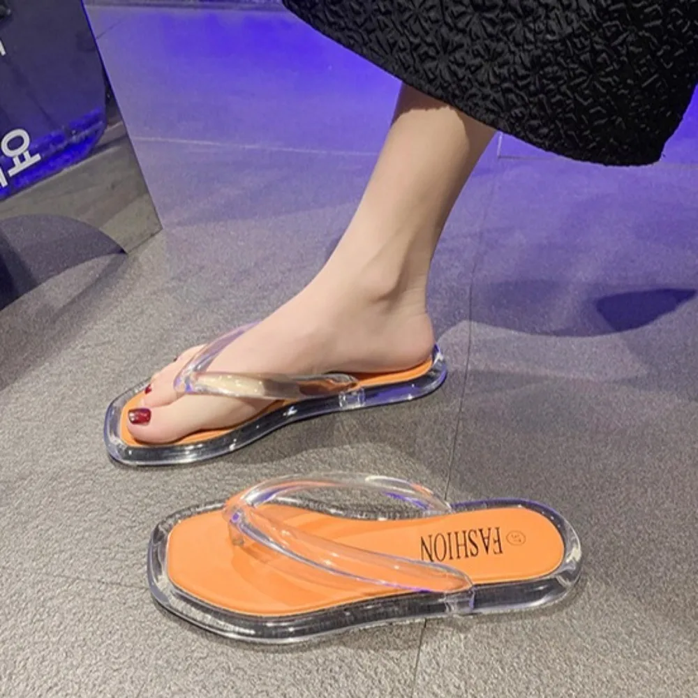 Fashion Transparent Flip Flops Slippers PVC Anti Slip Platform Flip Flops Beachwear Out Wear Slides Sandals Women
Fashion Transparent Flip Flops Slippers PVC Anti Slip Platform Flip Flops Beachwear Out Wear Slides Sandals Women