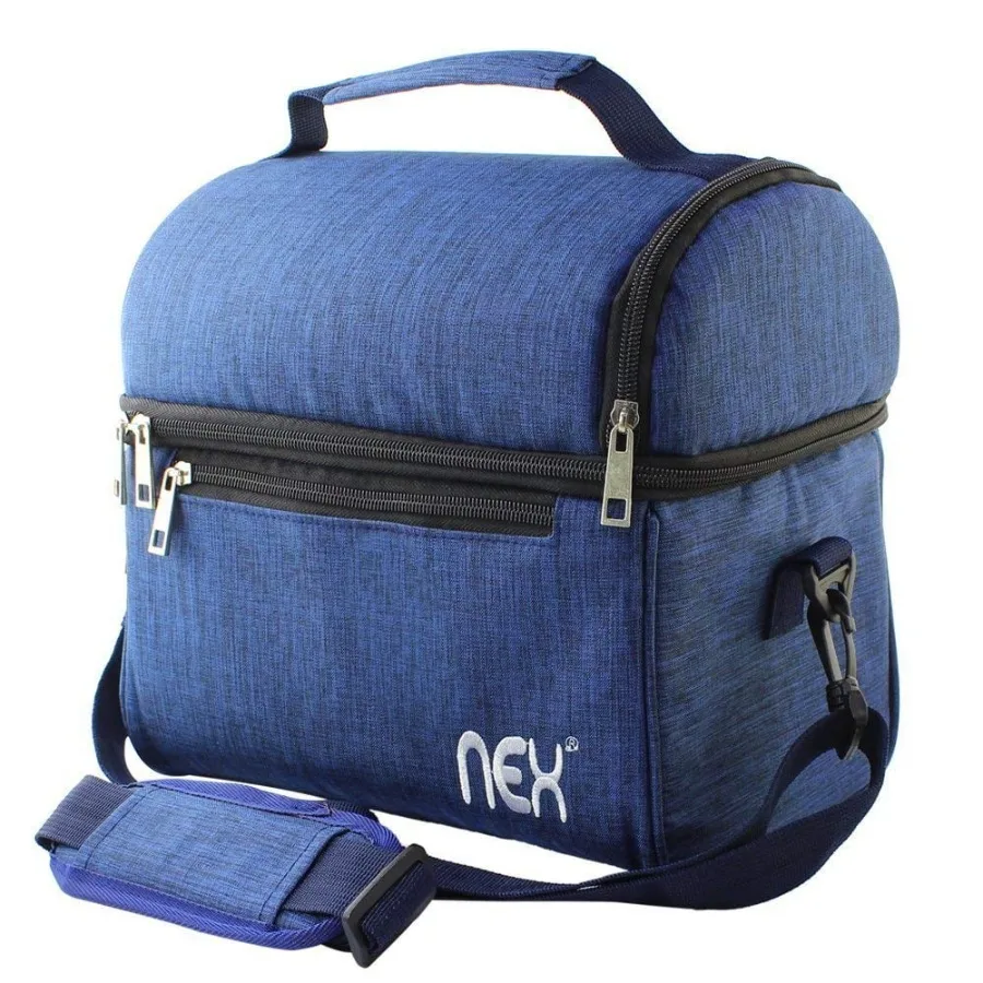 Double Cooler Lunch Box- Insulated Tote with Large Capacity, Adjustable Shoulder Strap and Zipper Closure, Blue
Double Cooler Lunch Box- Insulated Tote with Large Capacity, Adjustable Shoulder Strap and Zipper Closure, Blue