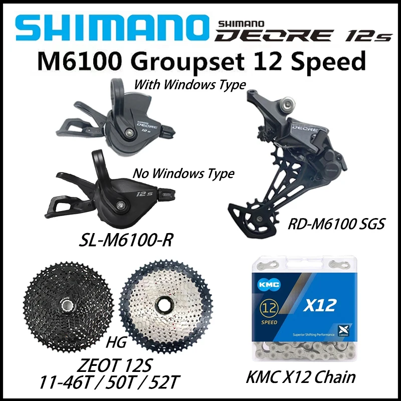 Комплект переключателей SHIMANO Deore M6100 12 в, велосипедная цепь X12, кассета ZEOT 46/50/52T, 12 Скоростей, набор для горных велосипедов, для Shimano
Комплект переключателей SHIMANO Deore M6100 12 в, велосипедная цепь X12, кассета ZEOT 46/50/52T, 12 Скоростей, набор для горных велосипедов, для Shimano