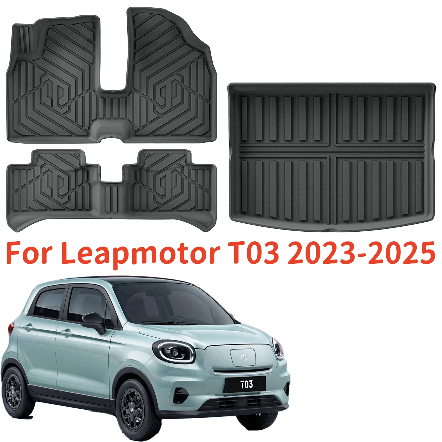 For Leapmotor T03 EV 2025 2024 2023 TPE Car Floor Mats Trunk Pad, 3D Waterproof Scratch-resistant Cargo Liner Backrest Mats
For Leapmotor T03 EV 2025 2024 2023 TPE Car Floor Mats Trunk Pad, 3D Waterproof Scratch-resistant Cargo Liner Backrest Mats