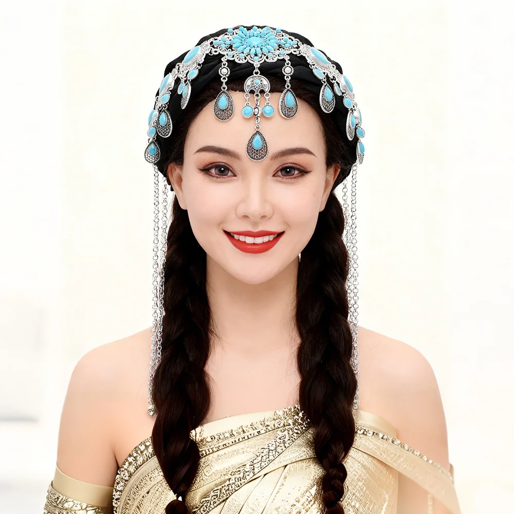 Ethnic Hollow Geometry Turquoise Weave Fabric Headband Blue Stone Tribal Jewelry Female Bohemian Turkey Kurdish India Accessory
Ethnic Hollow Geometry Turquoise Weave Fabric Headband Blue Stone Tribal Jewelry Female Bohemian Turkey Kurdish India Accessory