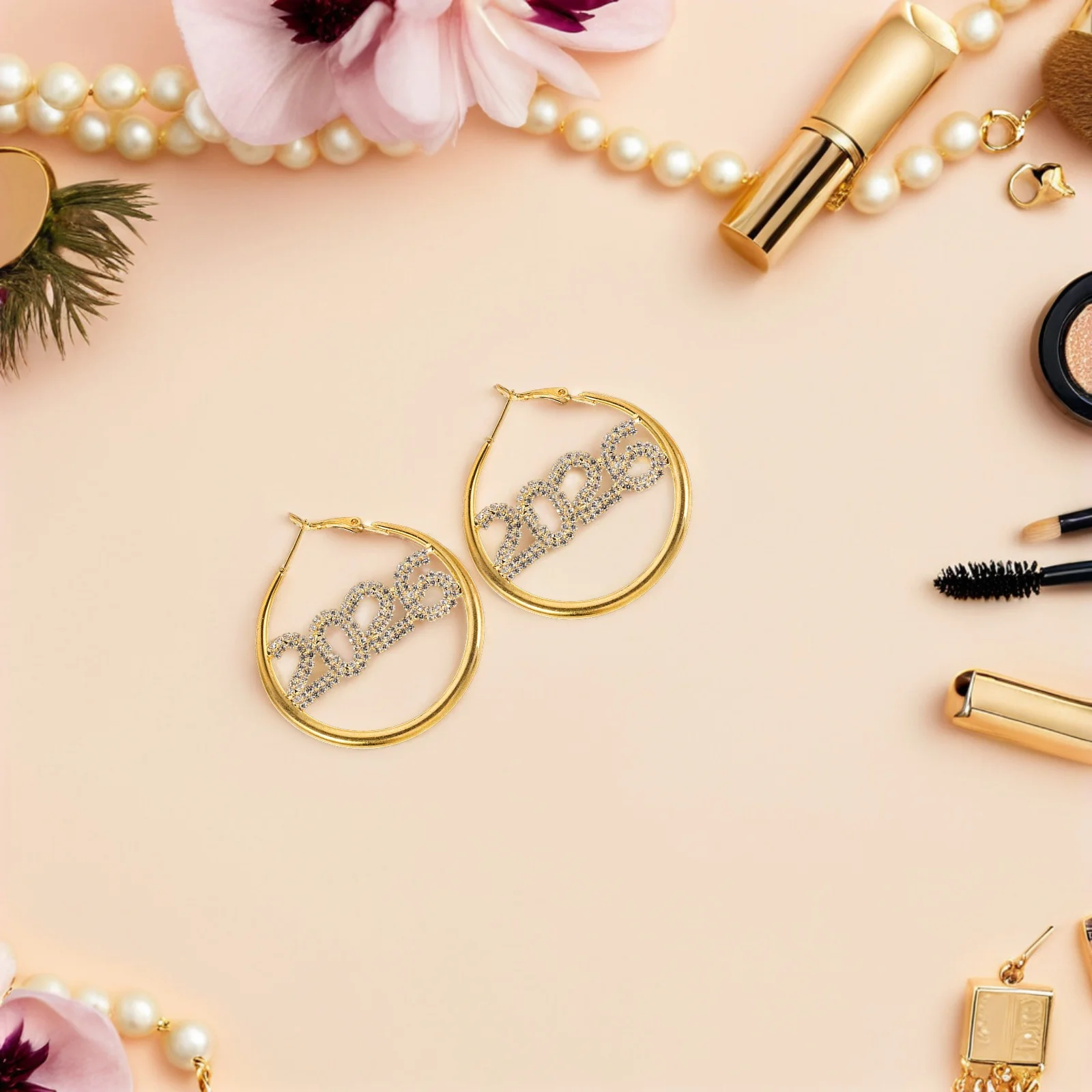 2Pairs Hoop Earrings Rhinestone 2026 Number Design Sparkly Dangle Earrings Women's New Year Jewelry Women Ear Hoops
2Pairs Hoop Earrings Rhinestone 2026 Number Design Sparkly Dangle Earrings Women's New Year Jewelry Women Ear Hoops