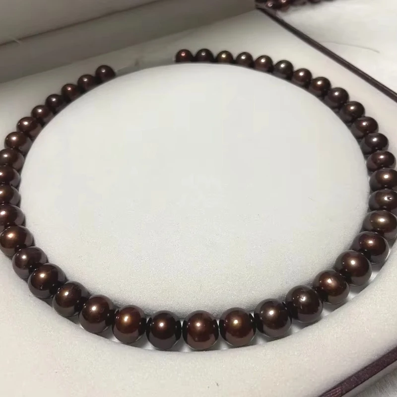 Natural 10-11mm Brown Chocolate Pearl Necklace, 925 Sterling Silver Clasp, Free Shipping, Perfect Wedding Gift for Women
Natural 10-11mm Brown Chocolate Pearl Necklace, 925 Sterling Silver Clasp, Free Shipping, Perfect Wedding Gift for Women
