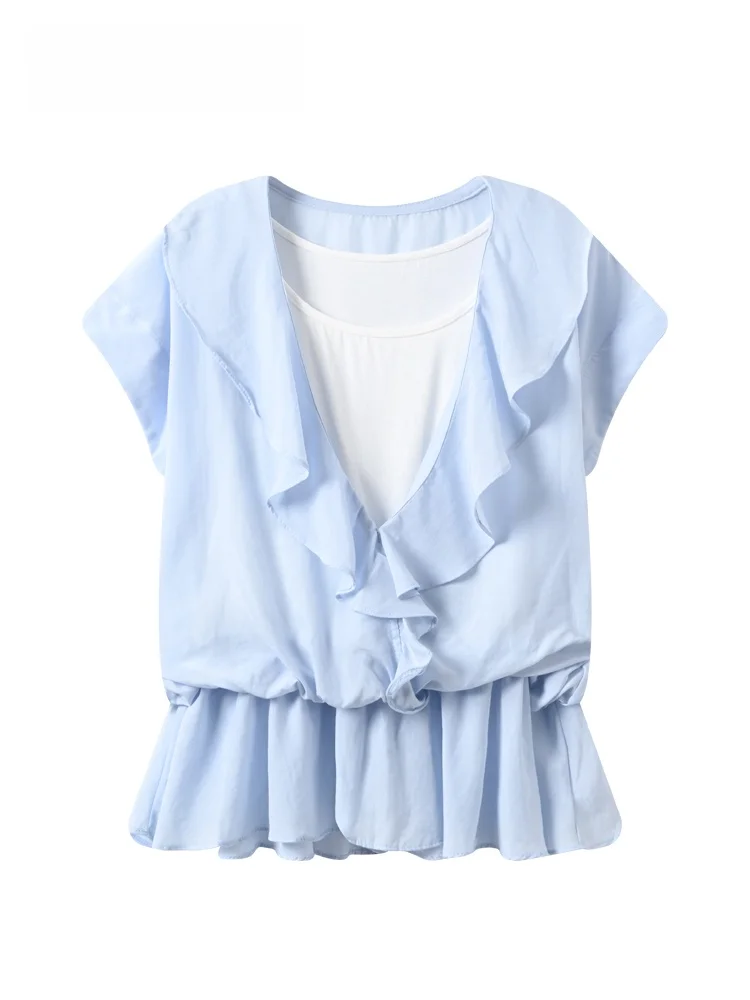 CaraCLUB Summer New plus Size Women's Shirt Short Sleeve Unique Beautiful Flattering Fake Two-Piece Chiffon Breathable Skin-F...
CaraCLUB Summer New plus Size Women's Shirt Short Sleeve Unique Beautiful Flattering Fake Two-Piece Chiffon Breathable Skin-F...