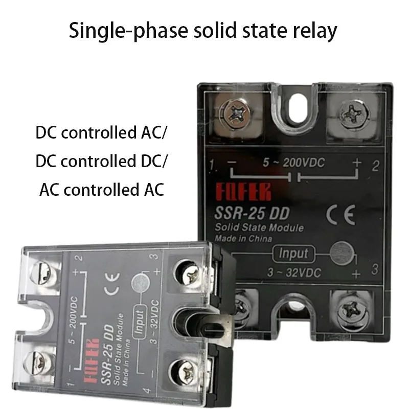 Industrial grade single-phase DC controlled AC solid-state relay SSR series -40DA 25A 50A AC controlled AC 220V/380V
Industrial grade single-phase DC controlled AC solid-state relay SSR series -40DA 25A 50A AC controlled AC 220V/380V