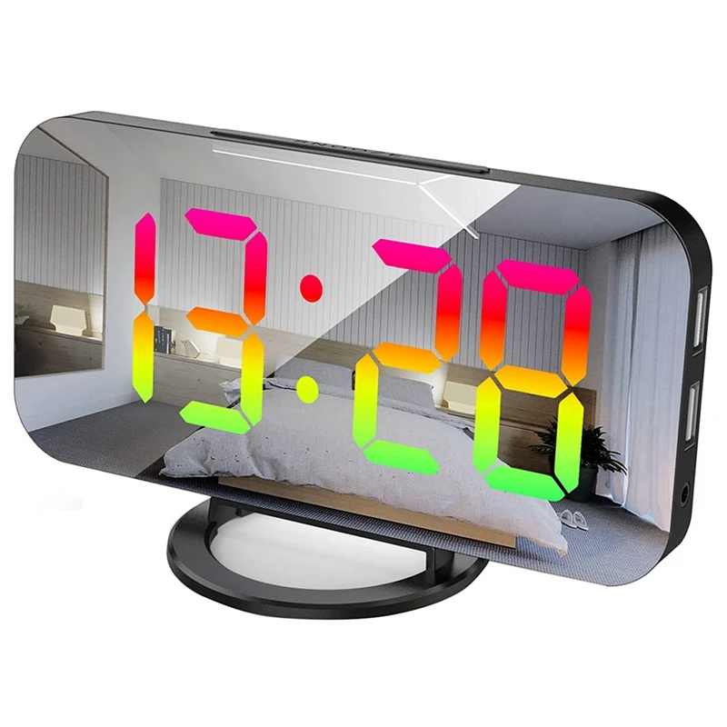 Цифровой Будильник RGB для спальни, зеркальный дисплей HD 6,5 дюйма с 4 изменяющимися цветами RGB и 7 обычными цифрами цвета
Цифровой Будильник RGB для спальни, зеркальный дисплей HD 6,5 дюйма с 4 изменяющимися цветами RGB и 7 обычными цифрами цвета