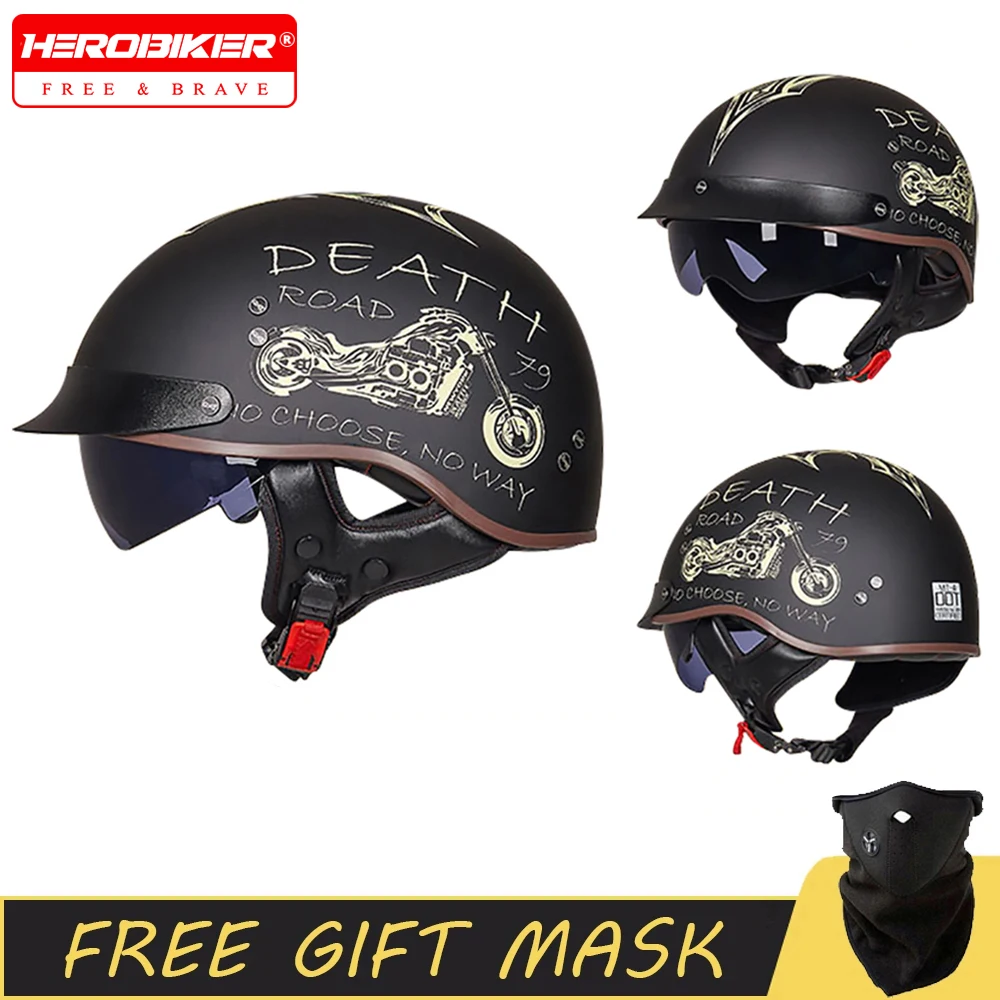 Retro Motorcycle Half Helmet Men DOT Certified Motorcycle Riding Safety Helmet Outdoor Protective Motocross Half Helmet
Retro Motorcycle Half Helmet Men DOT Certified Motorcycle Riding Safety Helmet Outdoor Protective Motocross Half Helmet