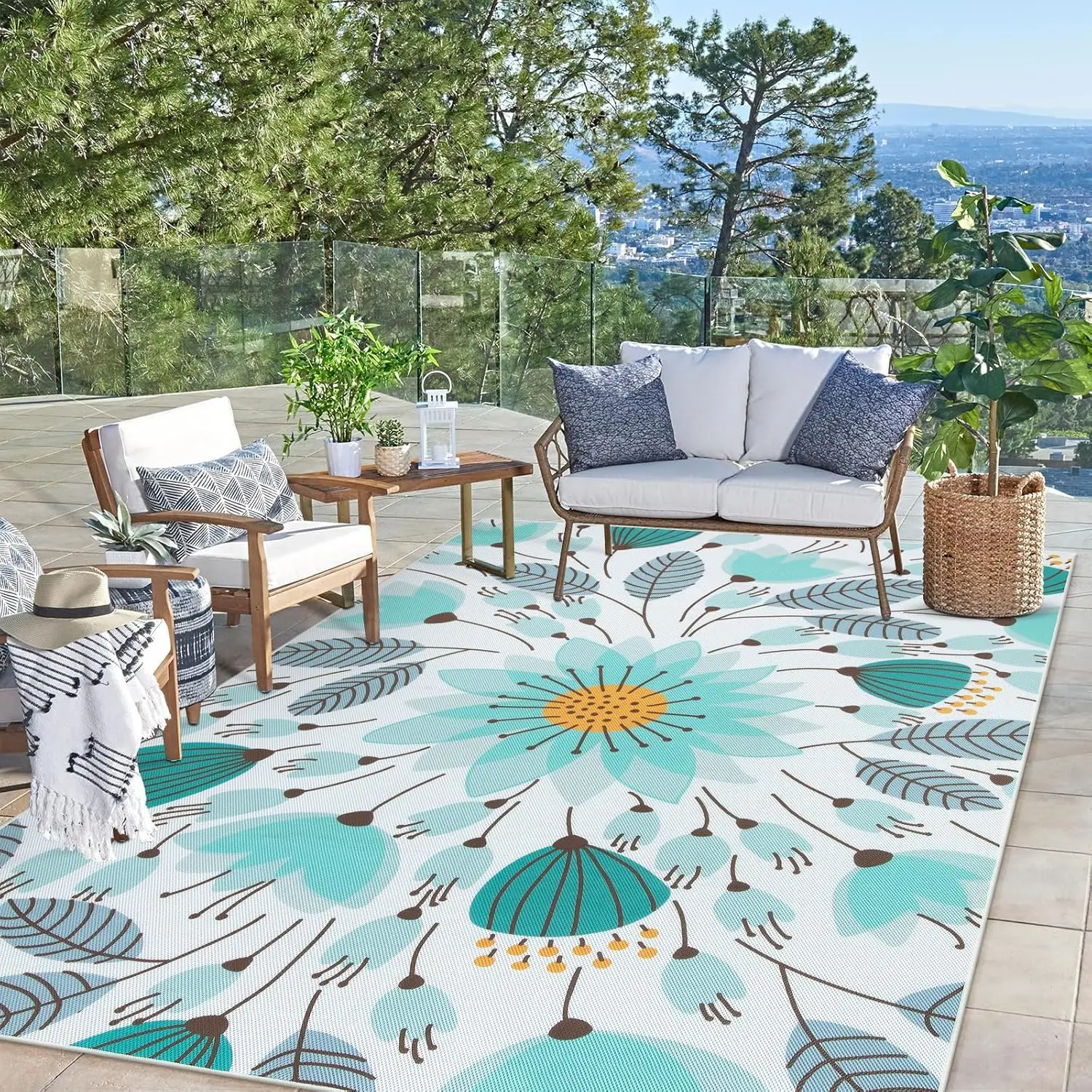Floral Indoor Outdoor Rugs, 6x9ft Non Slip Outdoor Patio Rug for Camping Picnic, Soft Outdoor Area Rug for Balcony Deck Backy
Floral Indoor Outdoor Rugs, 6x9ft Non Slip Outdoor Patio Rug for Camping Picnic, Soft Outdoor Area Rug for Balcony Deck Backy