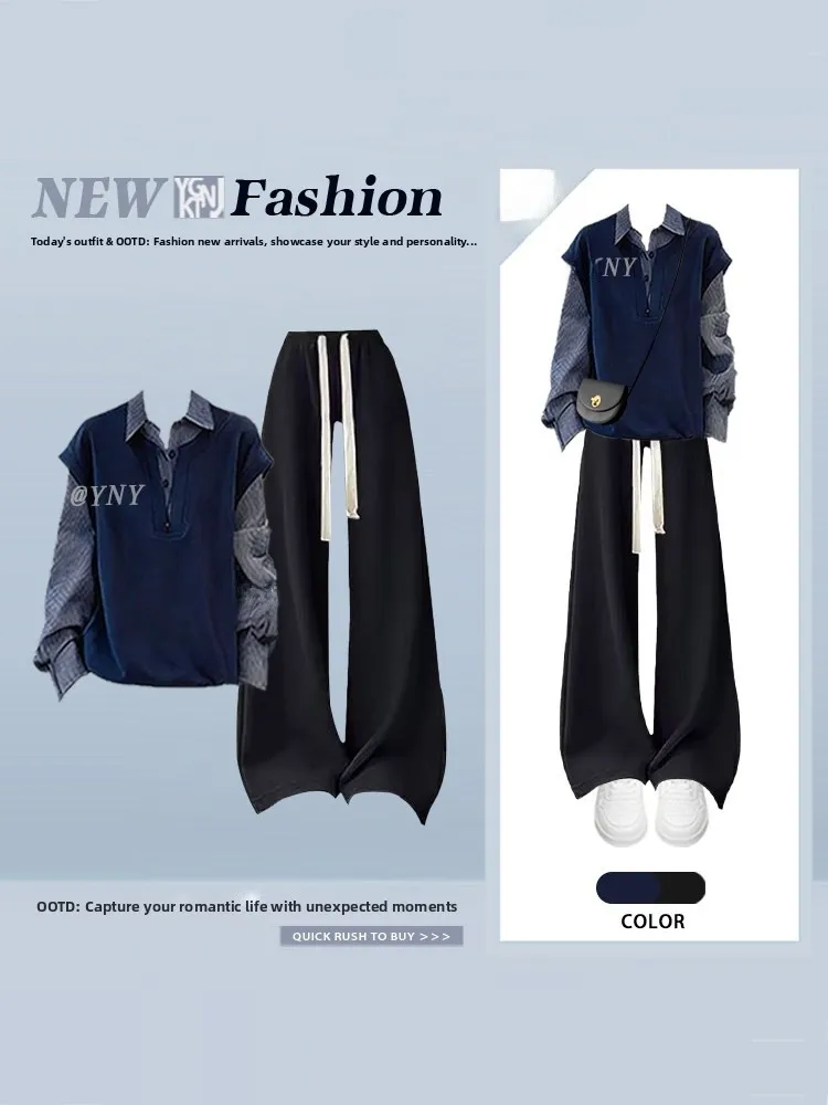 Laid-back Contrast Color Plaid Long Sleeve Shirt And Wide Leg Pants Two-piece Set Casual Spring Women's Fashion Ensemble
Laid-back Contrast Color Plaid Long Sleeve Shirt And Wide Leg Pants Two-piece Set Casual Spring Women's Fashion Ensemble