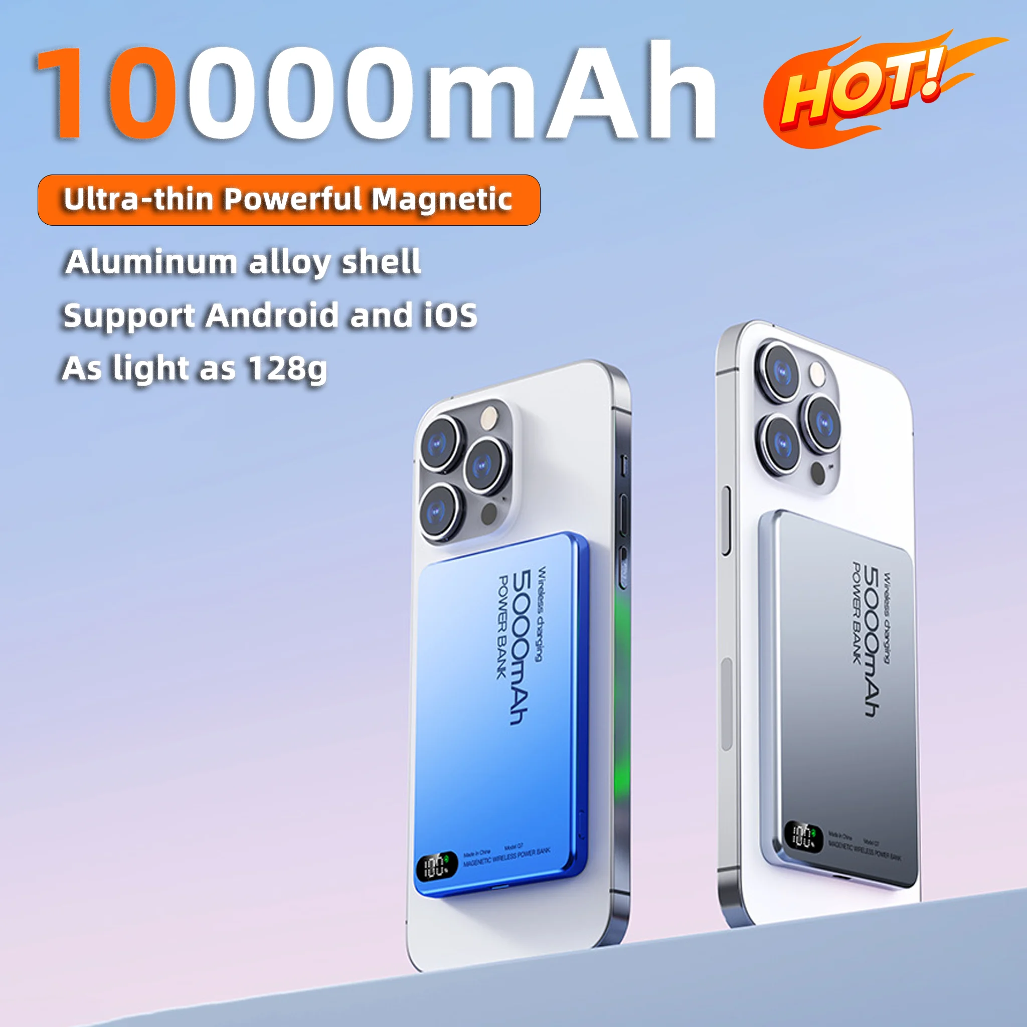 10000mAh Portable Ultra-thin Magnetic Charger Aluminum Alloy Shell Ultra-light Mobile Power LED Intelligent Digital Display
10000mAh Portable Ultra-thin Magnetic Charger Aluminum Alloy Shell Ultra-light Mobile Power LED Intelligent Digital Display