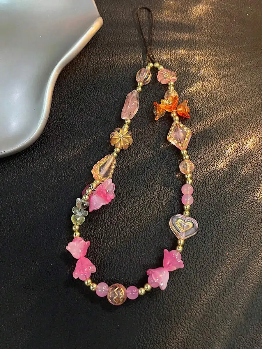 Floral Beaded Phone Lanyard Wrist Strap For Women Universal Accessory
Floral Beaded Phone Lanyard Wrist Strap For Women Universal Accessory