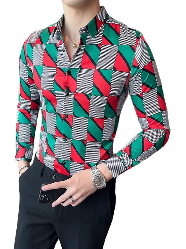 2023 Men's Spring and Autumn New Slim Casual Contrast Color Plaid Long Sleeve Lapel Stretch Shirts Thin Versatile Shirts for Men
2023 Men's Spring and Autumn New Slim Casual Contrast Color Plaid Long Sleeve Lapel Stretch Shirts Thin Versatile Shirts for Men