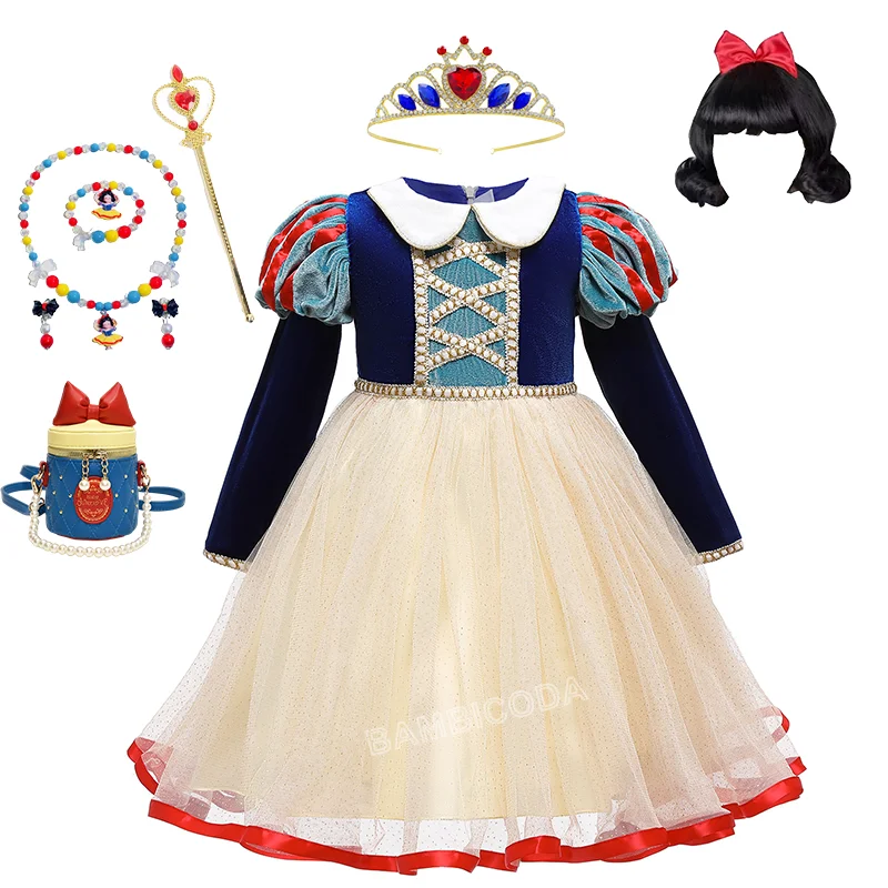 Snow White Princess Girl Dress Suit Charm for Kid Baby Cosplay Clothes Mesh Ball Gown Carnival Birthday Party Costume 2-8Years
Snow White Princess Girl Dress Suit Charm for Kid Baby Cosplay Clothes Mesh Ball Gown Carnival Birthday Party Costume 2-8Years