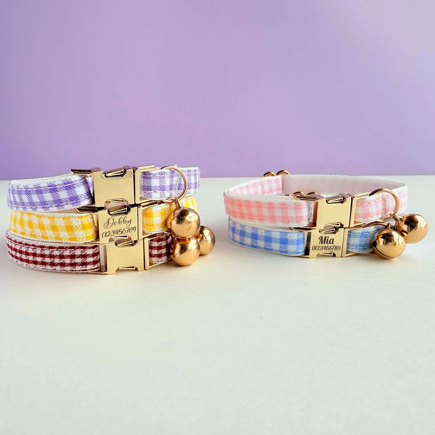 Personalized Cozy Tartan Cat Collar Fashionable and Soft Checkered Pet Accessory Kitten Collar with Bell
Personalized Cozy Tartan Cat Collar Fashionable and Soft Checkered Pet Accessory Kitten Collar with Bell