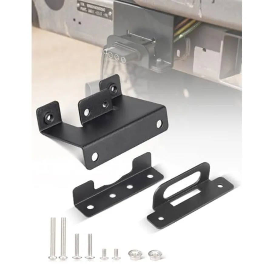 Vehicle-Side 4 Way Flat Trailer Wiring Harness Mounting Bracket, Rust-Proof Trailer Plug Bracket for Standard 4-Pin Flat Connec
Vehicle-Side 4 Way Flat Trailer Wiring Harness Mounting Bracket, Rust-Proof Trailer Plug Bracket for Standard 4-Pin Flat Connec