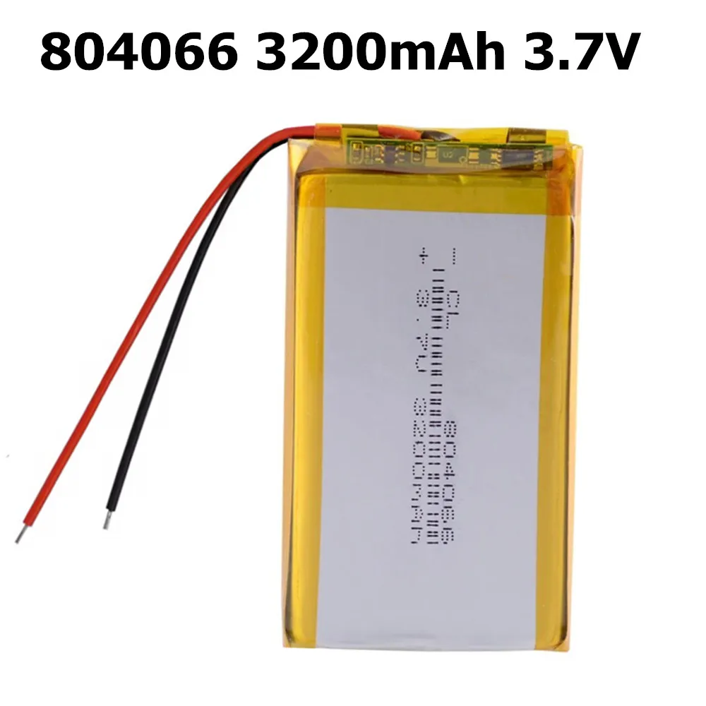 804169 804066 3.7V 3200mAh Lithium Polymer Battery For MP3 Led Lamp Speaker Camera Open Source R36S Retro Handheld Game Console
804169 804066 3.7V 3200mAh Lithium Polymer Battery For MP3 Led Lamp Speaker Camera Open Source R36S Retro Handheld Game Console