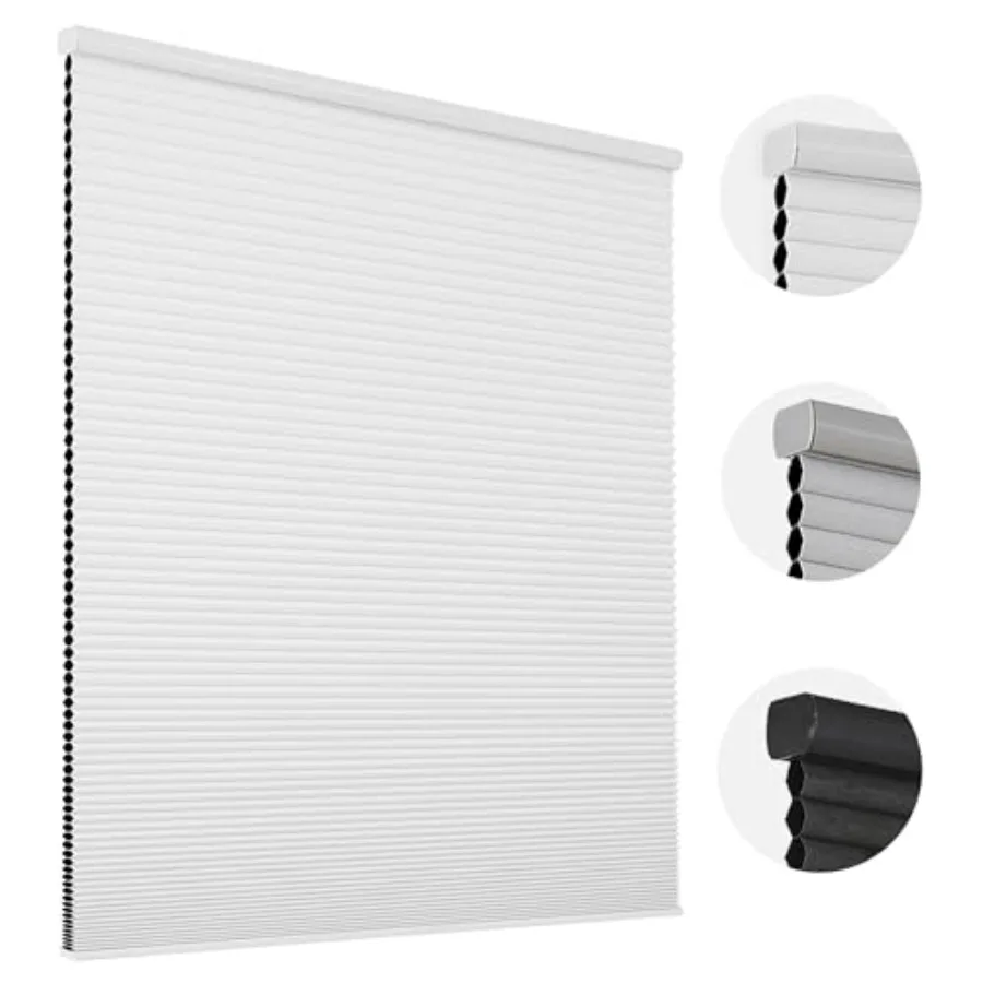 Joydeco Blackout Cellular Shades 2025 Version, 24 Inch Wide White Blinds for Bedroom Windows, Cordless Honeycomb Blinds for Ind
Joydeco Blackout Cellular Shades 2025 Version, 24 Inch Wide White Blinds for Bedroom Windows, Cordless Honeycomb Blinds for Ind