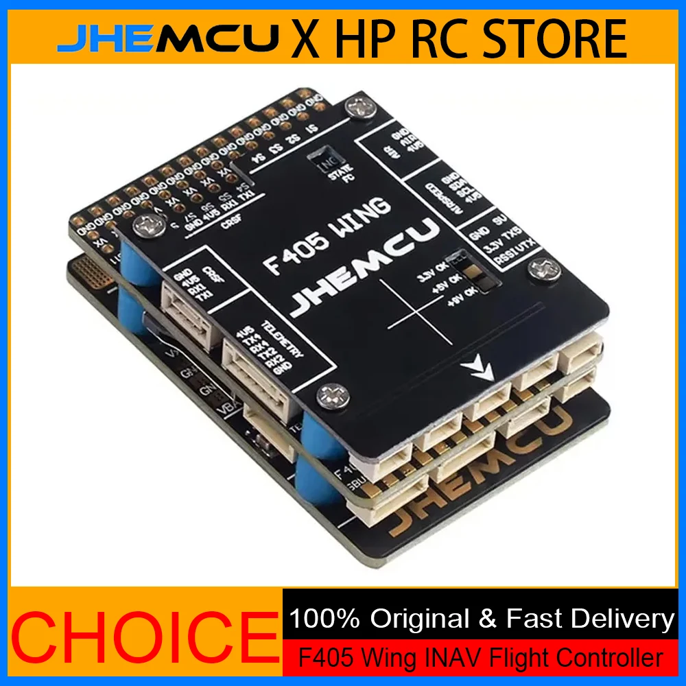 JHEMCU F405 Wing INAV Flight Controller Built-in Barometer Gyroscope OSD Blackbox BEC for RC Airplane Fixed-Wing
JHEMCU F405 Wing INAV Flight Controller Built-in Barometer Gyroscope OSD Blackbox BEC for RC Airplane Fixed-Wing