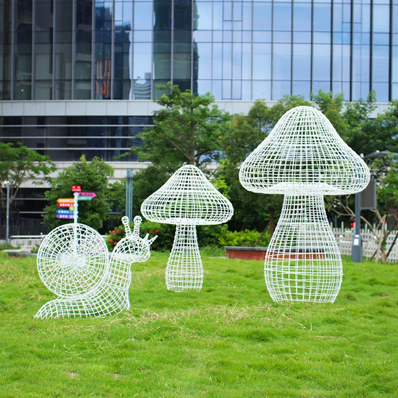 Outdoor creative stainless steel wrought iron hollow mushroom sculpture Sales department Abstract snail ornament Park
Outdoor creative stainless steel wrought iron hollow mushroom sculpture Sales department Abstract snail ornament Park
