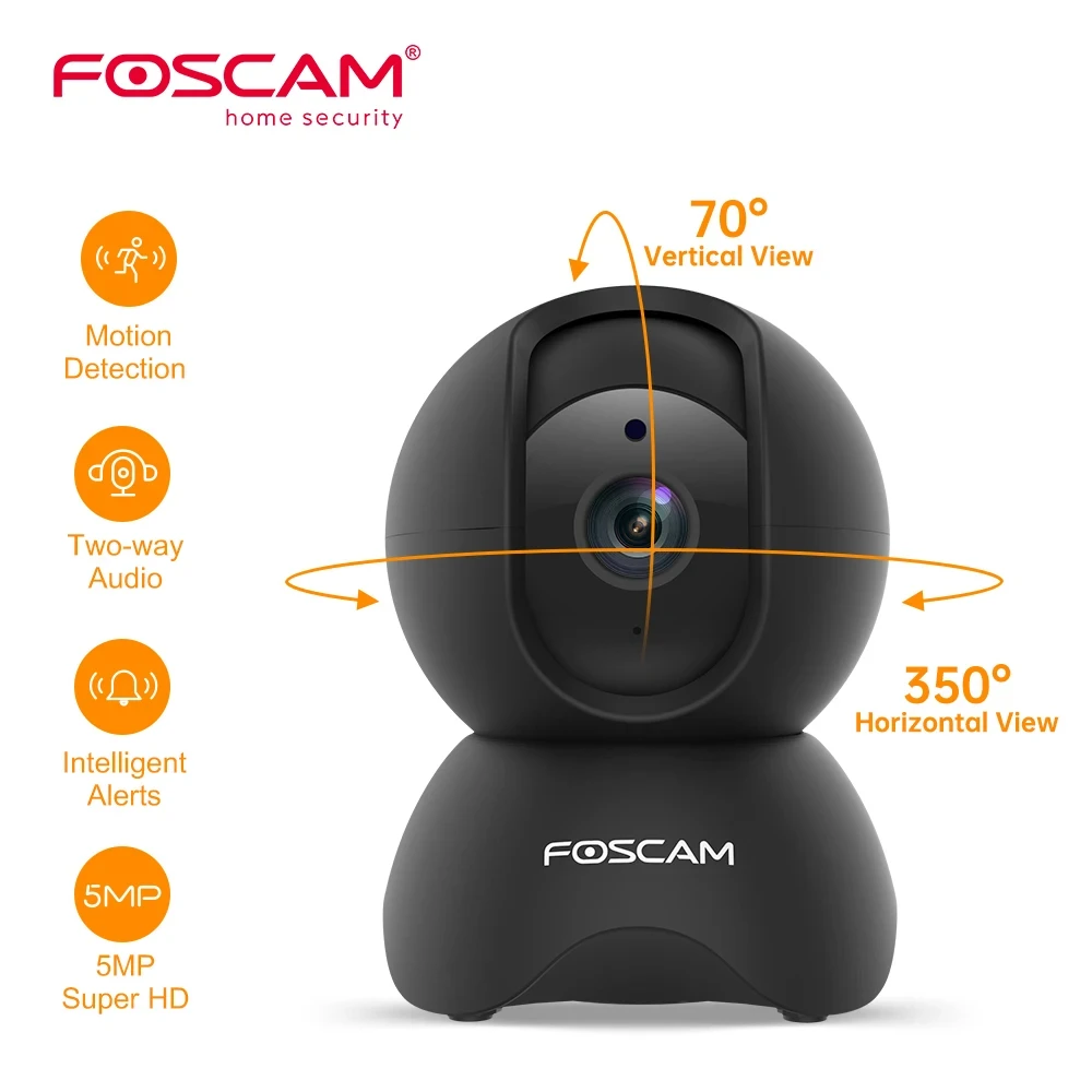 Домашняя камера видеонаблюдения Foscam, 5 МП, Wi-Fi, 2,4 ГГц, с поворотом на 360 °
Домашняя камера видеонаблюдения Foscam, 5 МП, Wi-Fi, 2,4 ГГц, с поворотом на 360 °