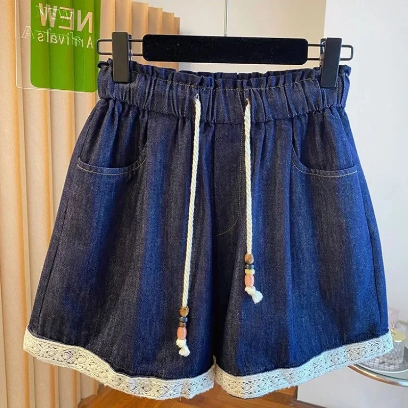 Women Loose A Line Denim Shorts Lace Hem Drawstring Waist Casual Wide Leg Daily Hot Pants
Women Loose A Line Denim Shorts Lace Hem Drawstring Waist Casual Wide Leg Daily Hot Pants