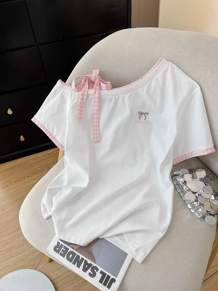 Новая летняя женская свободная футболка с коротким рукавом в японском стиле с узлом, в корейском стиле, для студенток
Новая летняя женская свободная футболка с коротким рукавом в японском стиле с узлом, в корейском стиле, для студенток